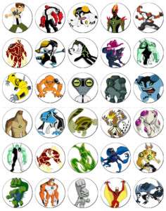 30 x Ben 10 Aliens Rice Paper Fairy Cup Cake Toppers  