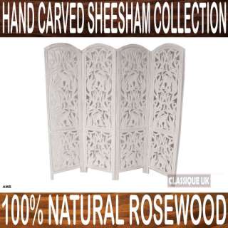 Item Sheesham Wood Screens Distressed Symmetrical Elephant Design
