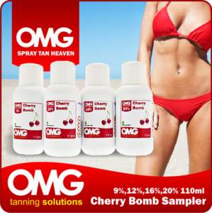OMG CHERRY BOMB TAN TANNING SOLUTION 4 X SAMPLE PACK  