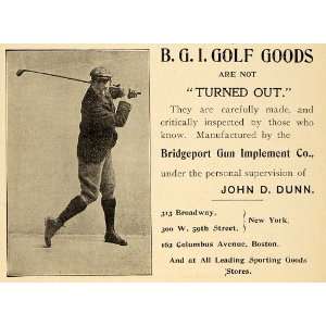  1898 Ad B. G. I. Golf John Dunn Bridgeport Gun Golfing 