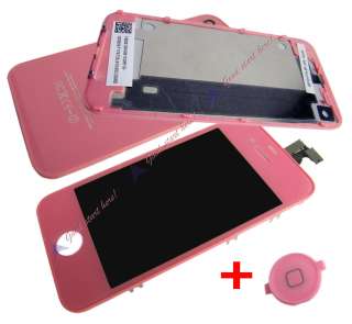 Fr iphone 4G Front Color Glass Touch Digitizer LCD Assembly+Back 
