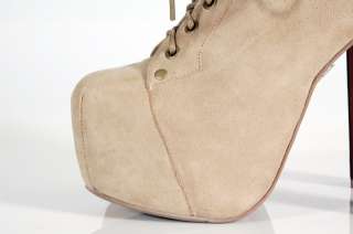 Jeffrey Campbell Lita Shoes Buttermilk Suede   Beige   Size 39  