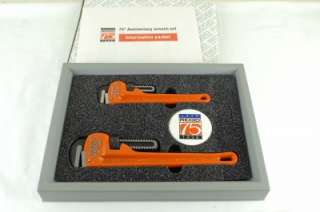 LIMITED EDITION RIDGID 75TH ANNIVERSARY BOXED SET PIPE WRENCHES WRENCH 