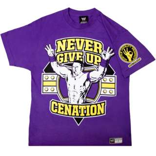 Tee shirt CATCH WWE JOHN CENA VIOLET Never Give Up neuf  
