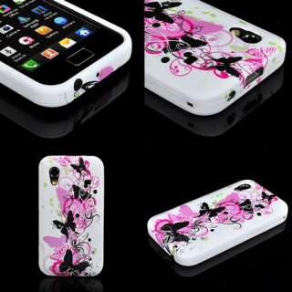   PAPILLONS FLEURS GEL SAMSUNG GALAXY ACE S5830 + FILM HOUSSE SILICONE