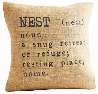 This typography cushion cover is part of the Industrial Chic range and 