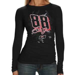 88 Dale Earnhardt Jr. Ladies Black Cosmic Long Sleeve T shirt  