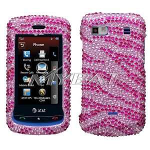  Zebra Skin (Pink/Hot Pink) Diamante Protector Cover for LG 