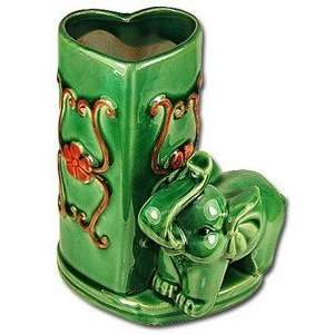  Heart Shaped Bamboo Vase Pot w/Elephant #15437