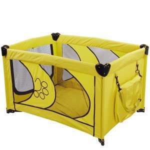   Portable Dog Cat Pet Play Pen Puppy Home Soft Side Playpen Yard Yellow