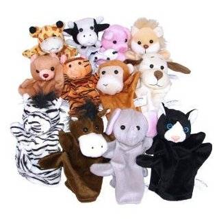 Dozen Velour Animal Hand Puppets Kids TOY Preschool Kindergarten 