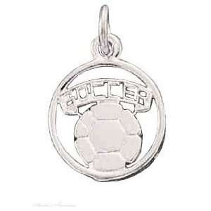  Sterling Silver Round Soccer Ball Charm Jewelry