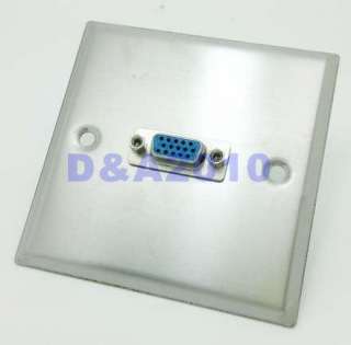 Stainless Steel VGA 15 Pin Socket Wall Plate Panel Jack  