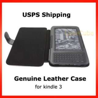 BK  Kindle 3 Genuine Leather Cover Case 3G WiFi  