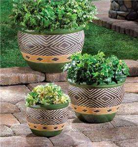 Wholesale Lot of 3 Ceramic Garden Flower Pots Planters Sets Indoor and 