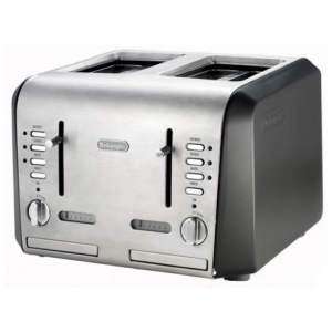 New DeLonghi DeLonghi 4 Slice Brushed Aluminum Toaster  