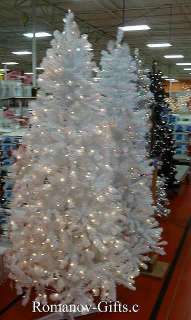   WHITE Slim Alaska Christmas Tree 7 Foot Pre Lited Clear, hinged  