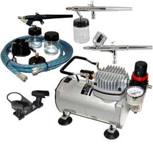 Master Multi Purpose Professional Airbrushing System with 3 Airbrushes 