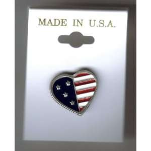 American Flag Heart Hat Lapel Tac Pin 