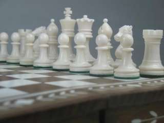 Handcarved Camel Bone Antique Chess Set include 12 folding board 