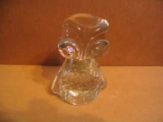Vintage.Large Owl Bubble Glass Paperweight Figurine  