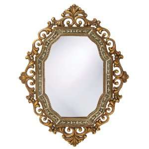  Antique Pewter and Gold Finish Frame 32 High Wall Mirror 