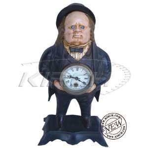  Antique Fantastic British Gentleman Cast Iron Mantle Clock 