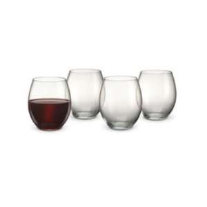   Vintage Party Stemless Deep Red Wine Glasses, Set/4