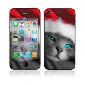   Apple iPhone 4 Skin Cover   Christmas Kitty Cat Cell Phones