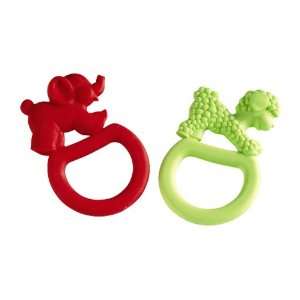   Scented Teething Rings with Cute Animal Figures, Set of 2 Baby