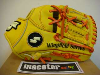 New SSK Wingfield 11.5 Infield Baseball Glove Yellow RHT 131F  