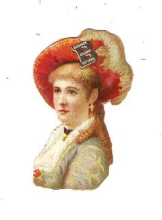 VTC ~ BURDOCK BLOOD BITTERS Cut Out BEAUTIFUL LADY BIG HAT Victorian 