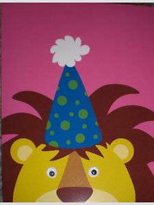 Whimsical Lion Party Hat Wiggly Eyes Note Cards $0 S/H  