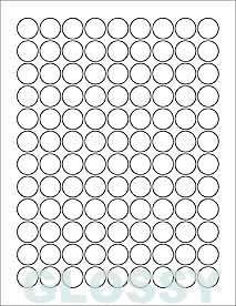 SHEETS 3/4 ROUND BLANK WHITE *GLOSSY* 648 STICKERS  