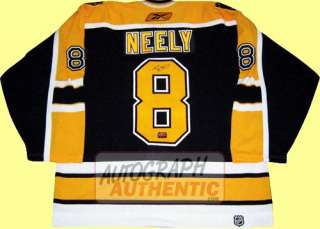 Boston Bruins jersey autographed by Cam Neely. The jersey is semi pro 