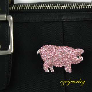 Exquisite Light Peach Pink Pig Animal Pin Brooch p380  