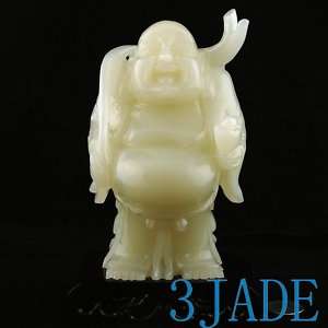 Natural Afghanistan Jade/Calcite Carving Buddha Statue  