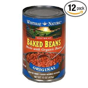 Westbrae Natural Vegetarian Organic Baked Beans, 15 Ounce Cans (Pack 