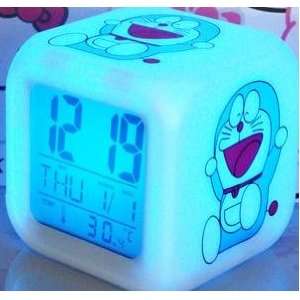Doraemon Alarm Clock Led Colors Changing 2.7 LCD Screen Kid Bedroom 