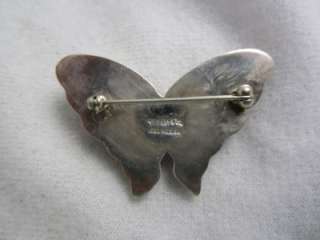   & CO VINTAGE STERLING SILVER PUFFY BUTTERFLY PIN / BROOCH  