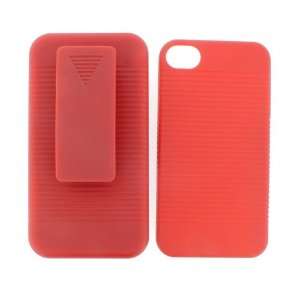  iPhone i Phone 4 4G / 4S 4 S RED Rotatable Swivel Holster Belt Clip 