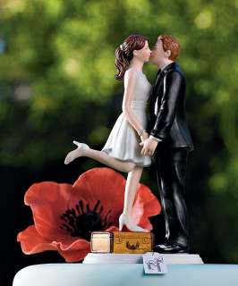 Kiss And Were Off! Bride And Groom Figurine Cake Topper Top