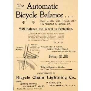 1896 Ad Bicycle Chain Lightning Bike Parts Pricing Tube 