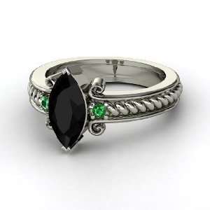  Catelyn Ring, Marquise Black Onyx Sterling Silver Ring 