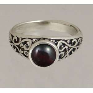   Filigree Ring Featuring a Beautiful Bloodstone Gemstone Jewelry