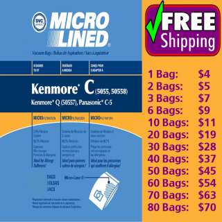   50558 Kenmore Q 50557 Panasonic C 5 Vacuum Vac Bags Canister  