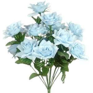   Rose Flower Bush Wedding Bridal Bouquet Baby Blue ch35: Home & Kitchen
