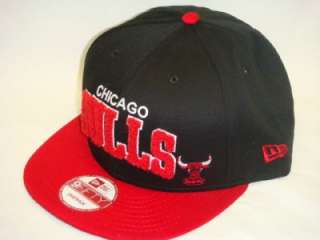 CHICAGO BULLS NEW ERA NCAA SNAPBACK HAT CAP CHENIELLE BLACK/RED  