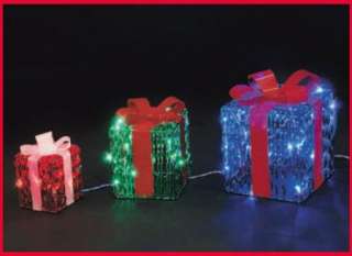   PVC CHRISTMAS GIFT BOXES PRESENTS LIGHTS OUTDOOR YARD DECORATION NEW
