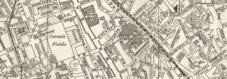 LONDON City Town Plan Central London, 1965 vintage map  